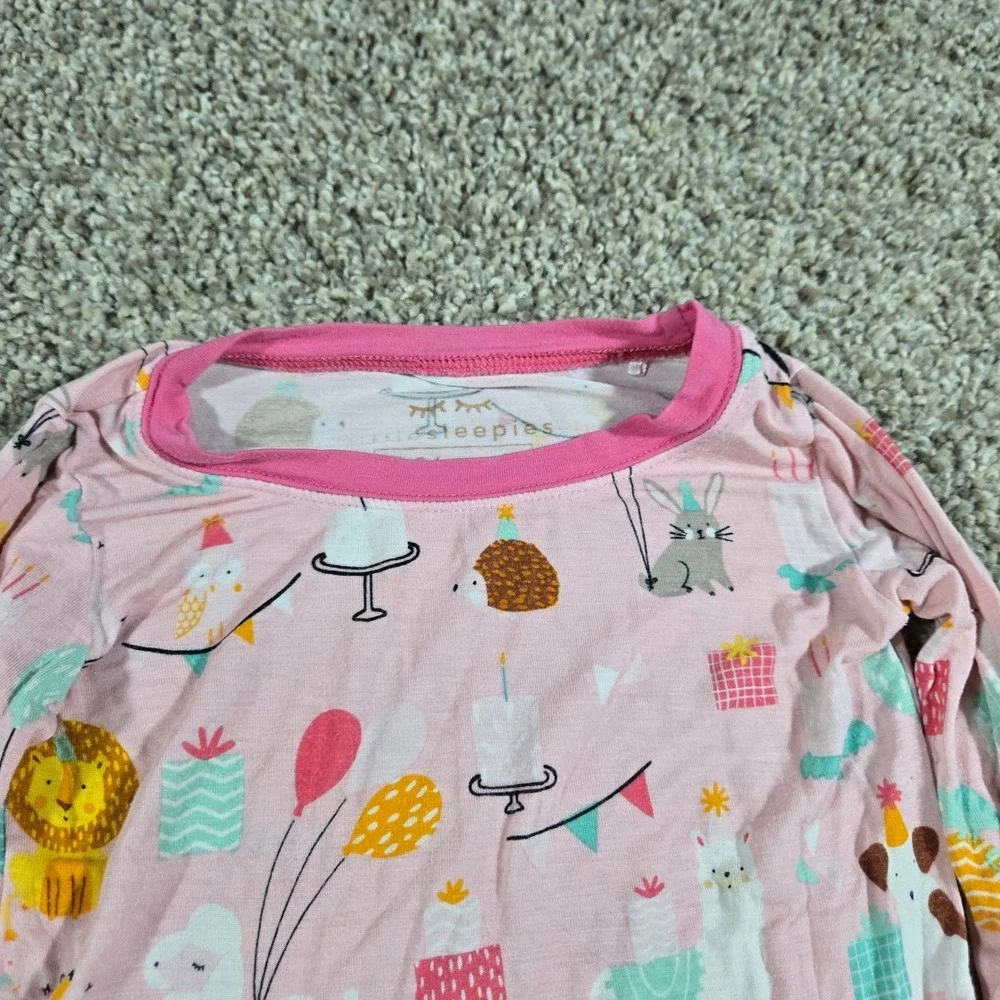 Little Sleepies Pink Party Animals 2pc Pajama Set - Size‎ 18-24M